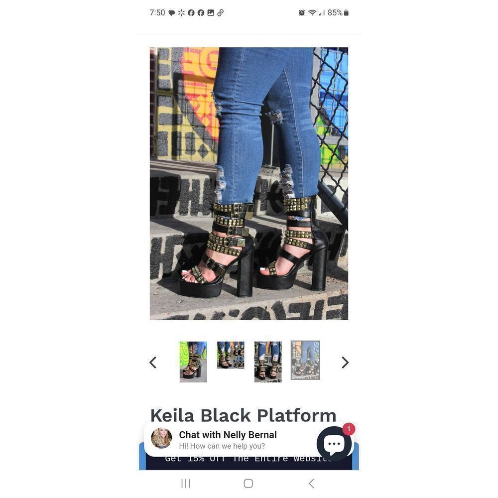 9-9.5 Nelly Bernal Black Keila Strappy Platform Stiletto High Heel Shoes Boots